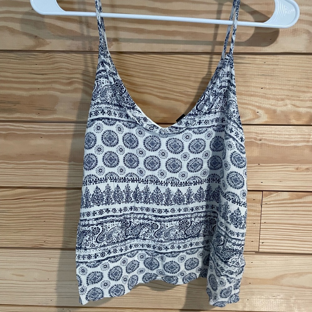 Blue and white tank top